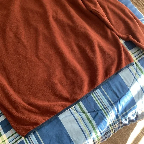 Dark brick and navy fleece jacket - Picture 11 of 17